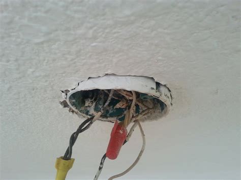 ceiling electrical box loose|ceiling light without junction box.